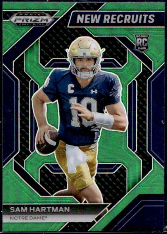 Sam Hartman 2024 Prizm Draft Picks #NR-SHN New Recruits - Green Rookie RAW