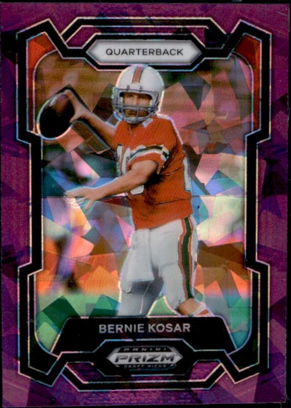 Bernie Kosar 2024 Prizm Draft Picks #26 Purple Ice /149 RAW