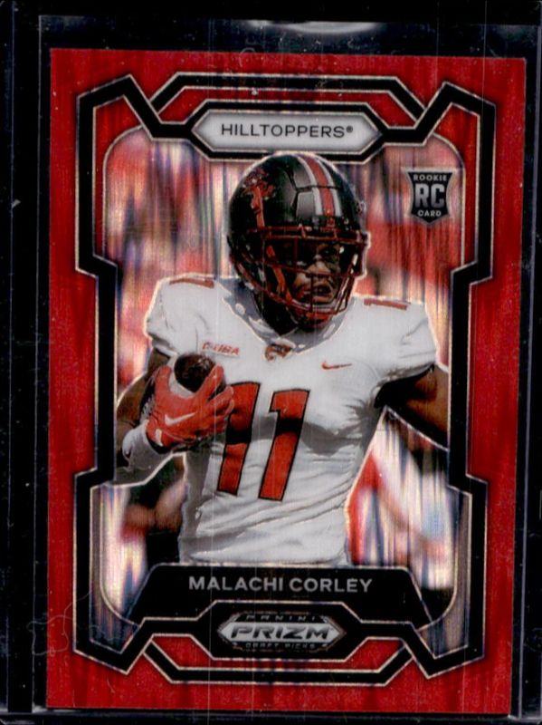 Malachi Corley 2024 Prizm Draft Picks #143 Red Flash /49 Rookie RAW