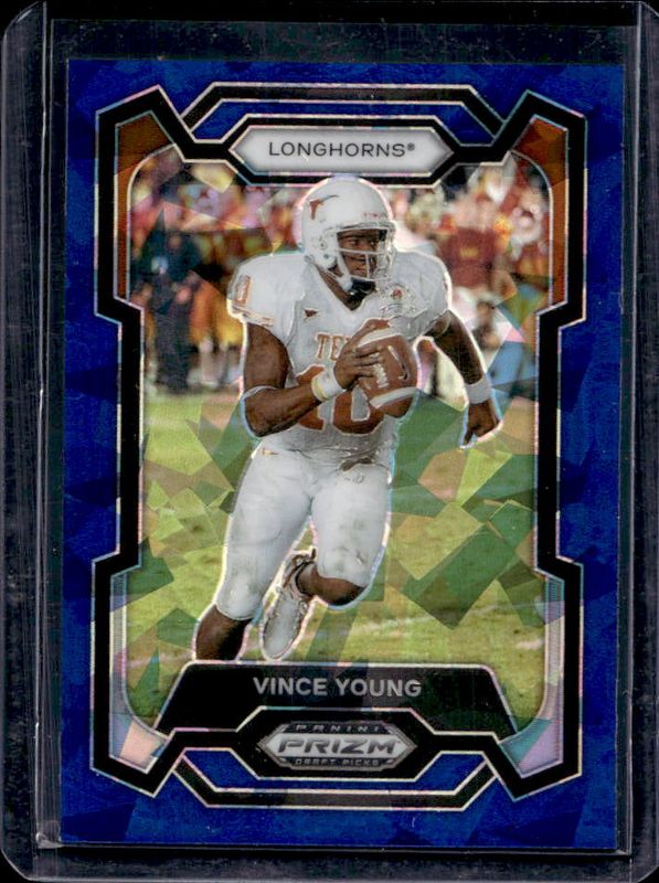 Vince Young 2024 Prizm Draft Picks #25 Blue Ice /99 RAW