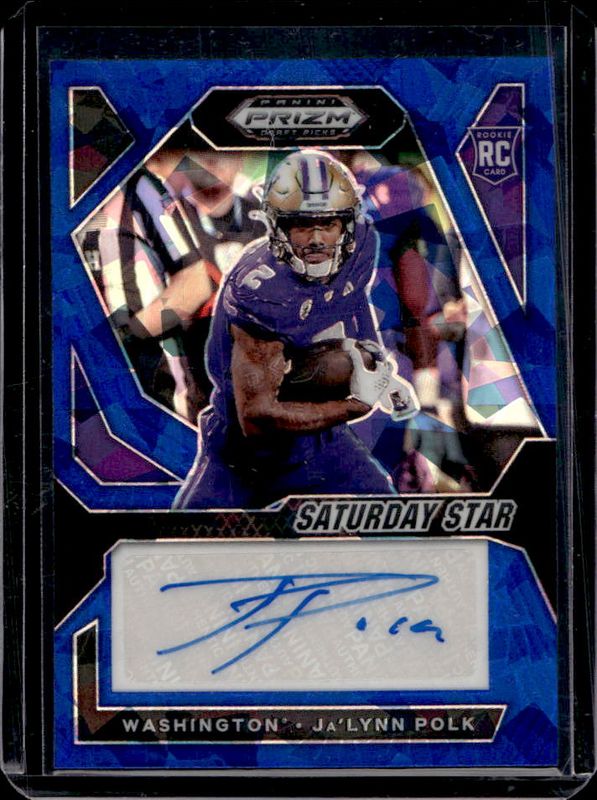 Ja'Lynn Polk 2024 Prizm Draft Picks #SSS-JPK Saturday Star Signatures - Blue Ice /75 Rookie RAW