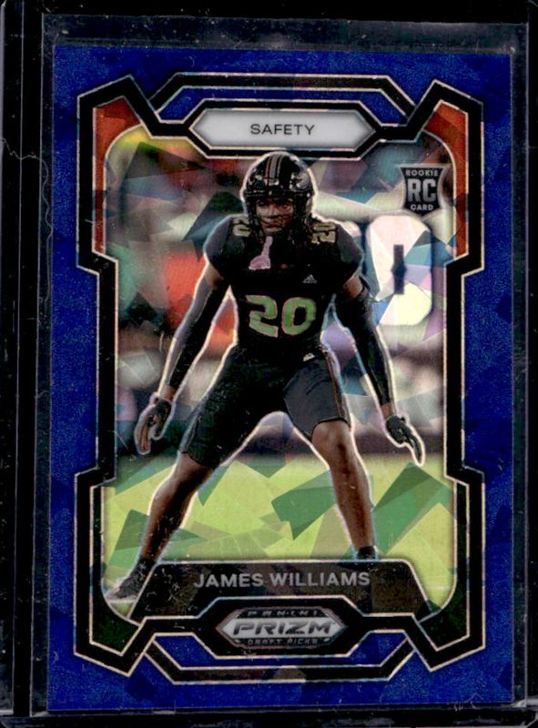 James Williams 2024 Prizm Draft Picks #181 Blue Ice /99 Rookie RAW