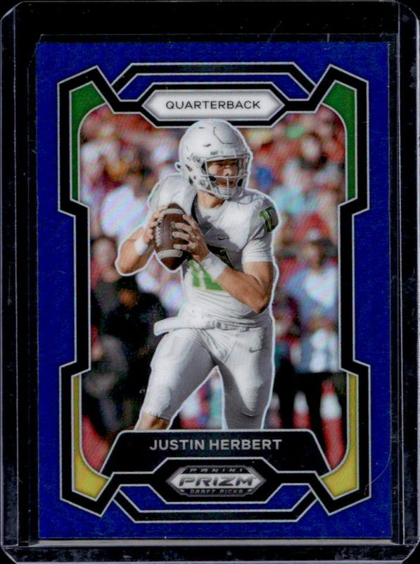 Justin Herbert 2024 Prizm Draft Picks #69 Blue /199 RAW
