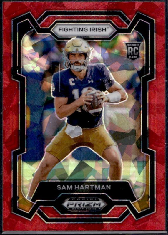 Sam Hartman 2024 Prizm Draft Picks #149 Red Ice Rookie RAW