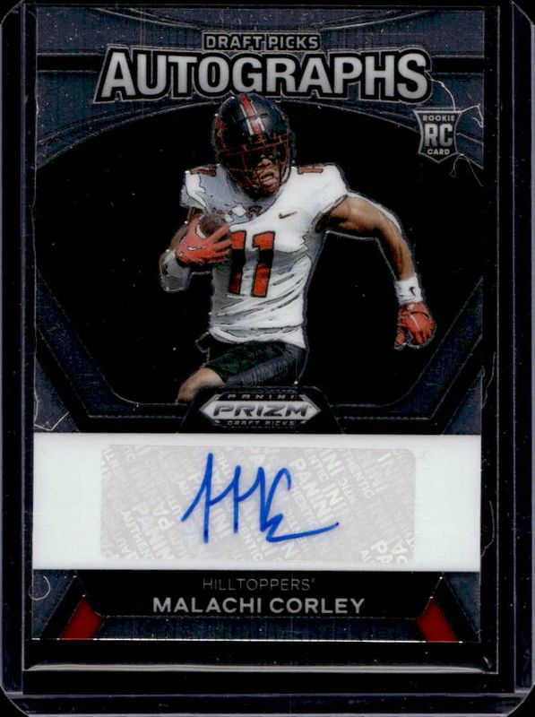 Malachi Corley 2024 Prizm Draft Picks #DPA-MCY Draft Picks Autographs Rookie RAW