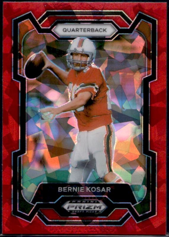 Bernie Kosar 2024 Prizm Draft Picks #26 Red Ice RAW
