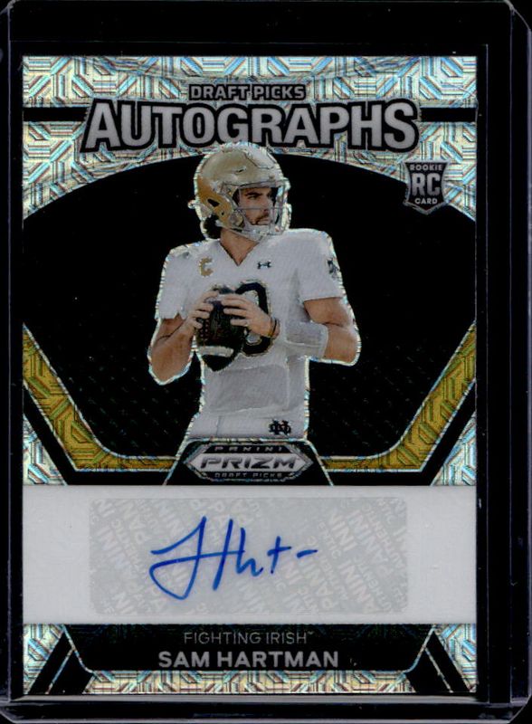 Sam Hartman 2024 Prizm Draft Picks #DPA-SHN Draft Picks Autographs - Mojo /25 Rookie RAW