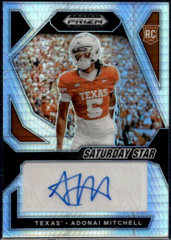 Adonai Mitchell 2024 Prizm Draft Picks #SSS-AML Saturday Star Signatures - Hyper Rookie RAW