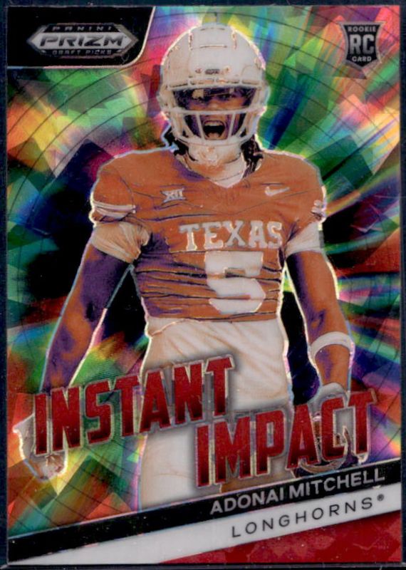 Adonai Mitchell 2024 Prizm Draft Picks #II-AMI Instant Impact - Red Ice Rookie RAW
