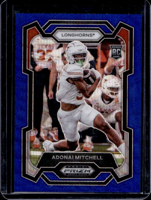 Adonai Mitchell 2024 Prizm Draft Picks #176 Blue Wave /249 Rookie RAW