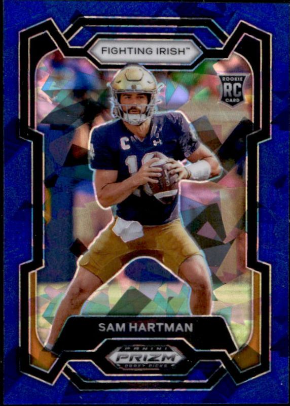 Sam Hartman 2024 Prizm Draft Picks #149 Blue Ice /99 Rookie RAW