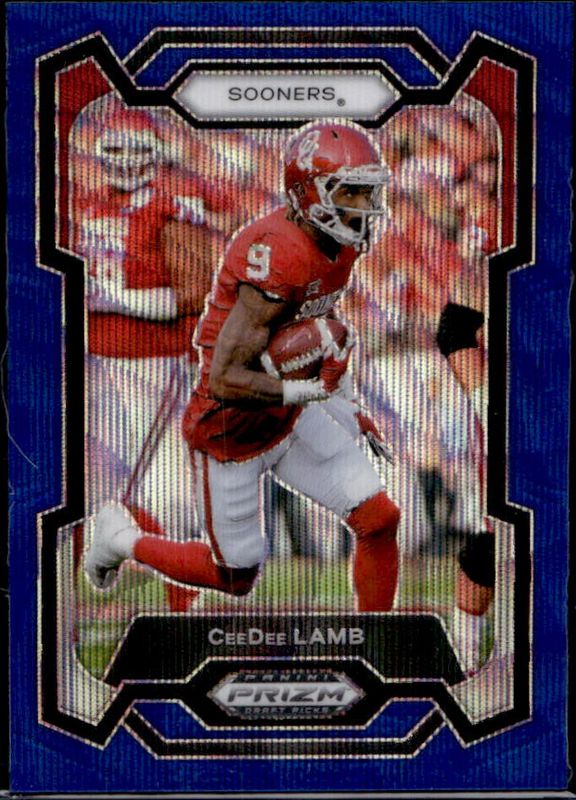 CeeDee Lamb 2024 Prizm Draft Picks #30 Blue Wave /249 RAW