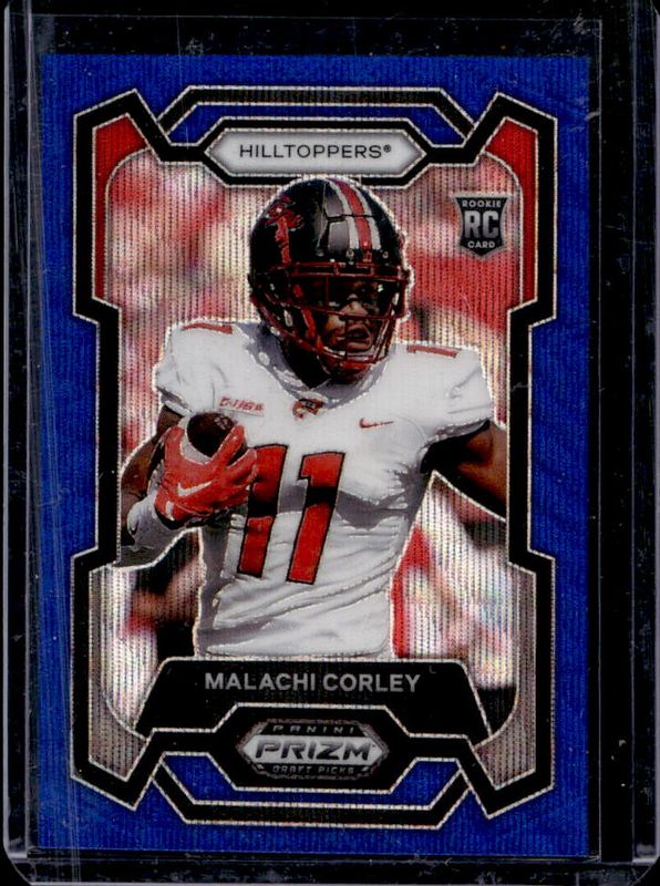 Malachi Corley 2024 Prizm Draft Picks #143 Blue Wave /249 Rookie RAW