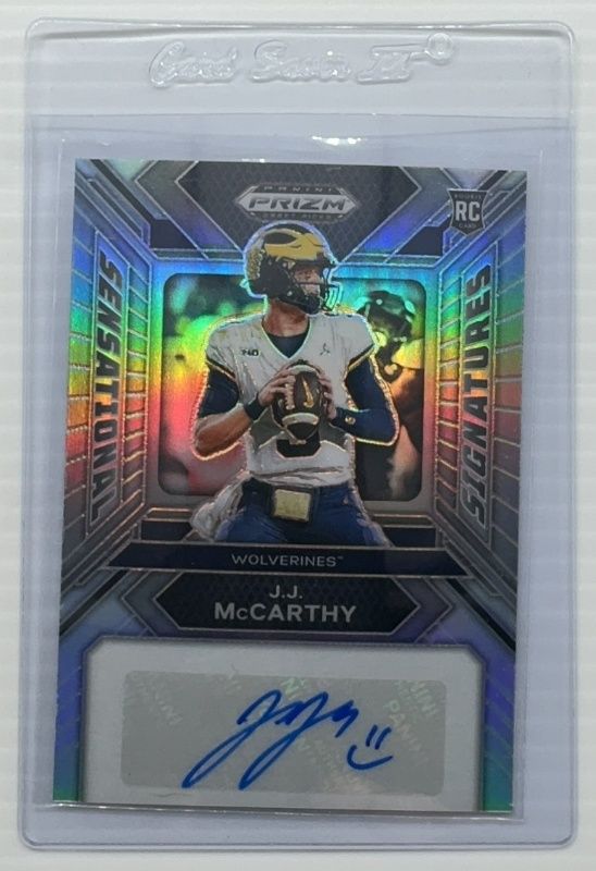 JJ McCarthy 2024 Prizm Draft Picks #SS-JMY Sensational Signatures - Silver Rookie RAW