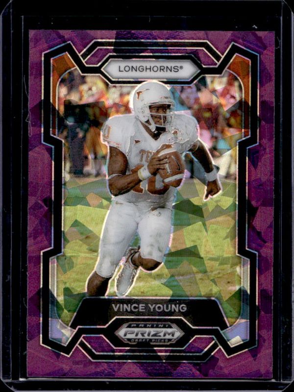 Vince Young 2024 Prizm Draft Picks #25 Purple Ice /149 RAW