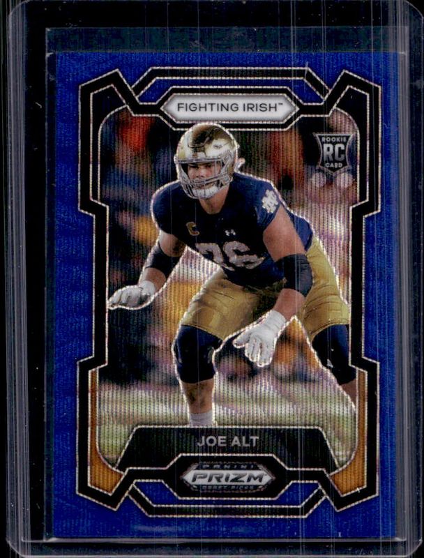 Joe Alt 2024 Prizm Draft Picks #110 Autographs - Blue Wave /249 Rookie RAW