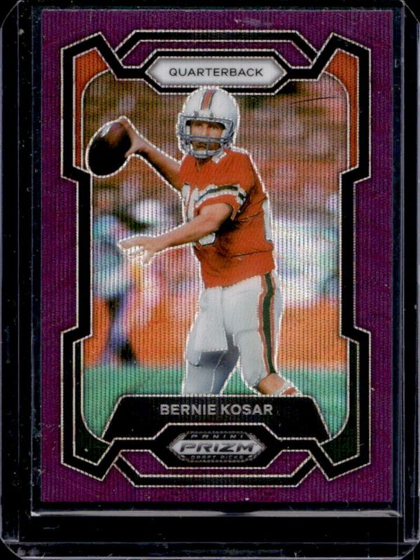 Bernie Kosar 2024 Prizm Draft Picks #26 Purple Wave RAW