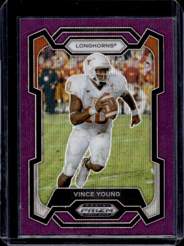 Vince Young 2024 Prizm Draft Picks #25 Purple Wave RAW
