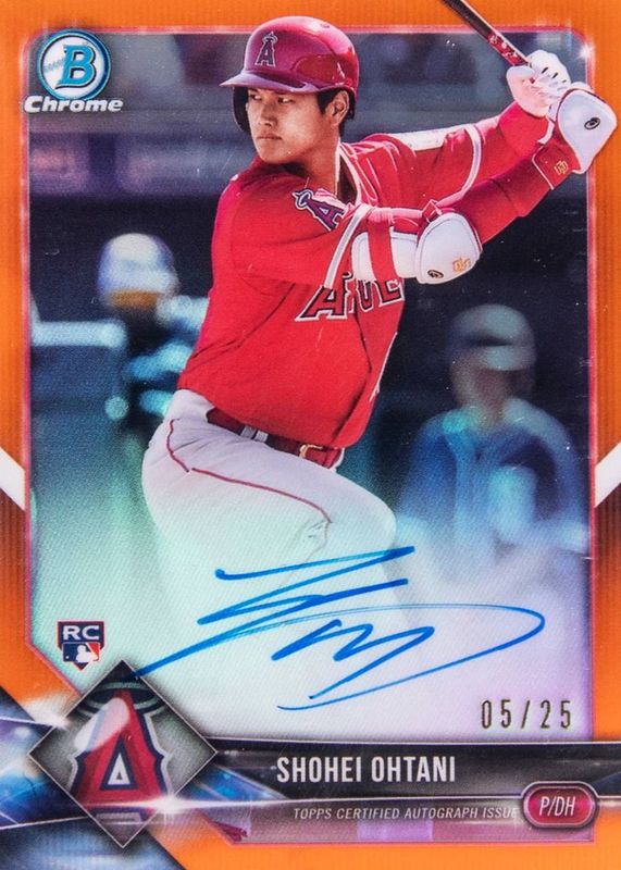 Shohei Ohtani 2018 Bowman Chrome #BCRA-SO Rookie Auto - Orange