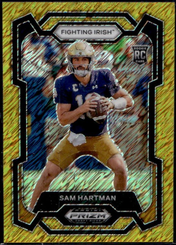 Sam Hartman 2024 Prizm Draft Picks #149 Gold Shimmer /15 Rookie RAW