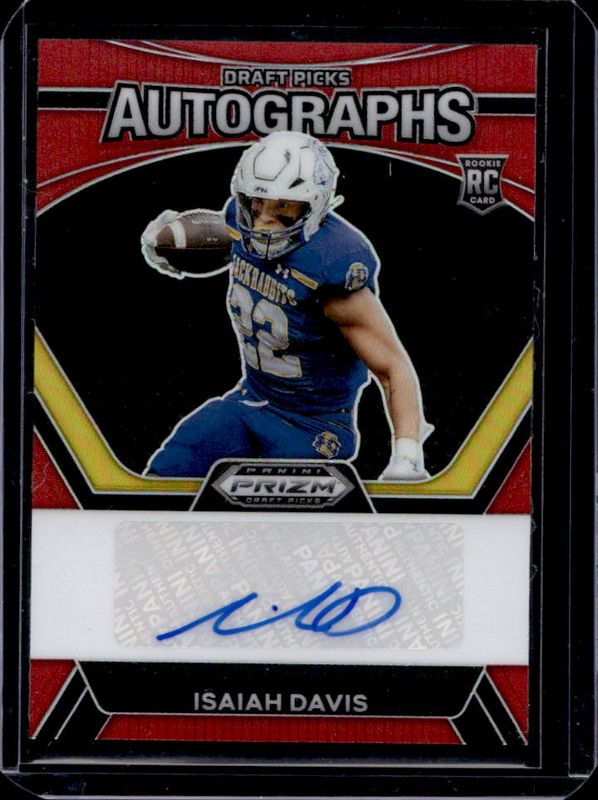 Isaiah Davis 2024 Prizm Draft Picks #DPA-IDS Draft Picks Autographs - Red /199 Rookie RAW