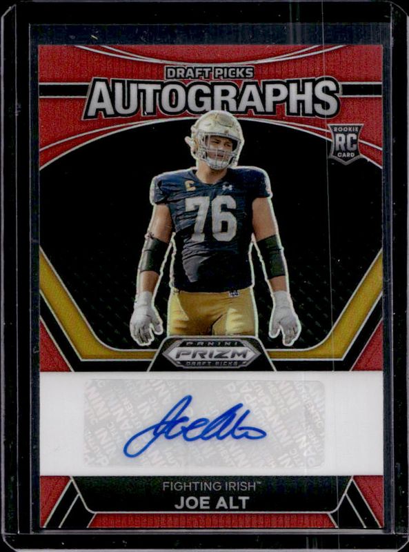 Joe Alt 2024 Prizm Draft Picks #DPA-JAT Draft Picks Autographs - Red /199 Rookie RAW