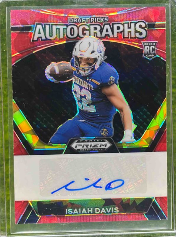 Isaiah Davis 2024 Prizm Draft Picks #DPA-IDS Draft Picks Autographs - Red Ice Rookie RAW