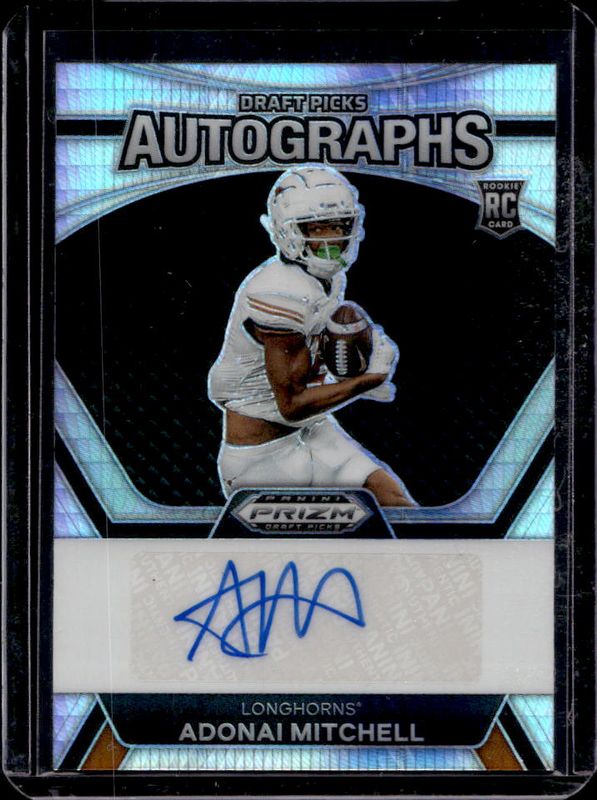 Adonai Mitchell 2024 Prizm Draft Picks #DPA-AML Draft Picks Autographs - Hyper Rookie RAW
