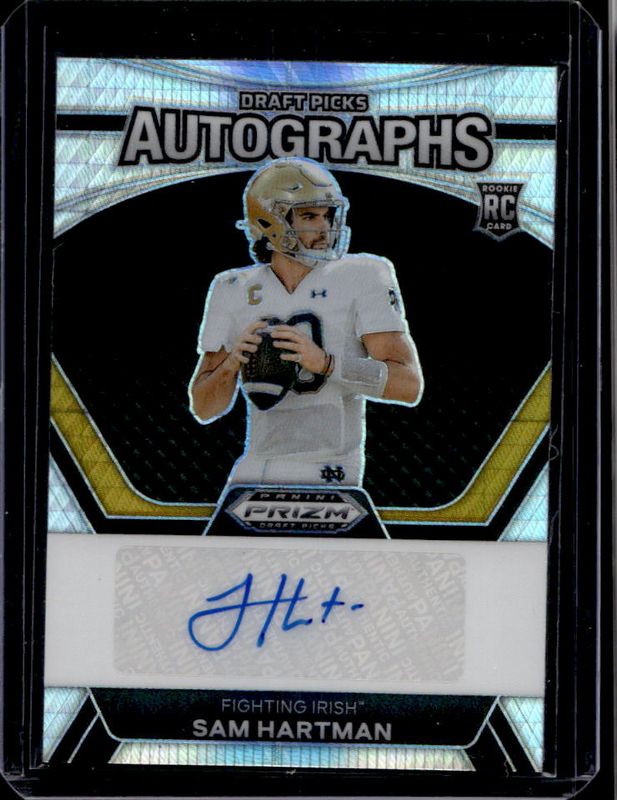 Sam Hartman 2024 Prizm Draft Picks #DPA-SHN Draft Picks Autographs - Hyper Rookie RAW