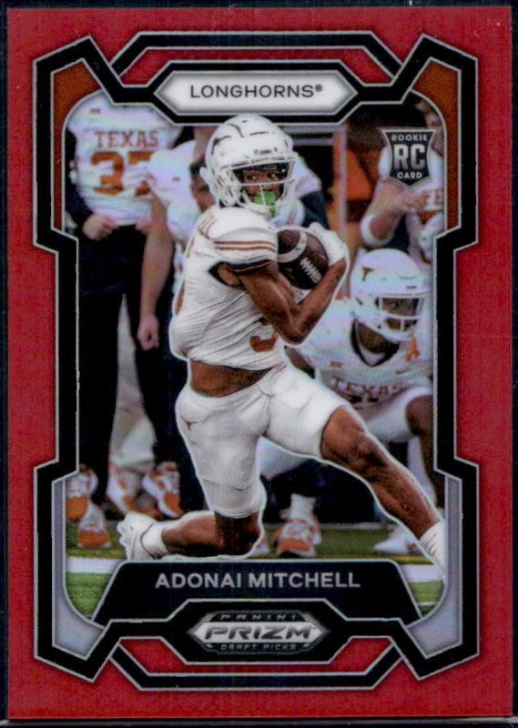 Adonai Mitchell 2024 Prizm Draft Picks #176 Red /299 Rookie RAW