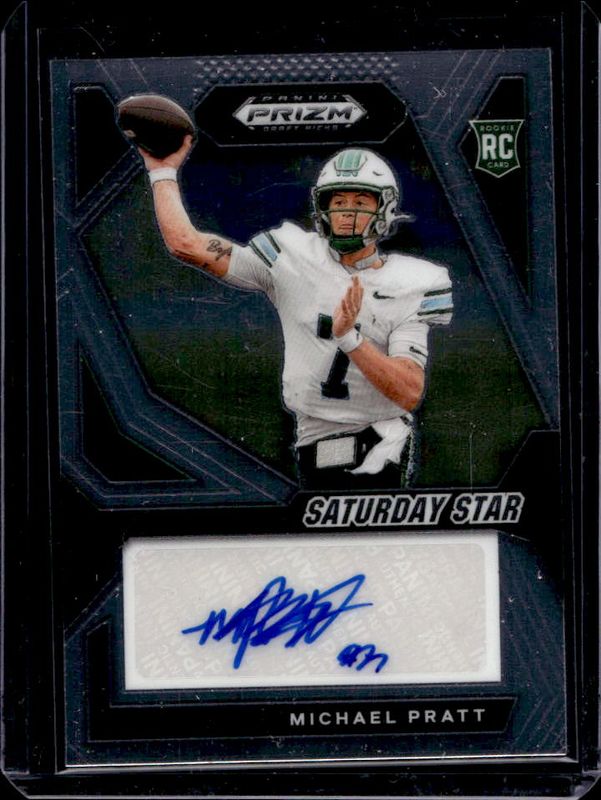 Michael Pratt 2024 Prizm Draft Picks #SSS-MPT Saturday Star Signatures Rookie RAW