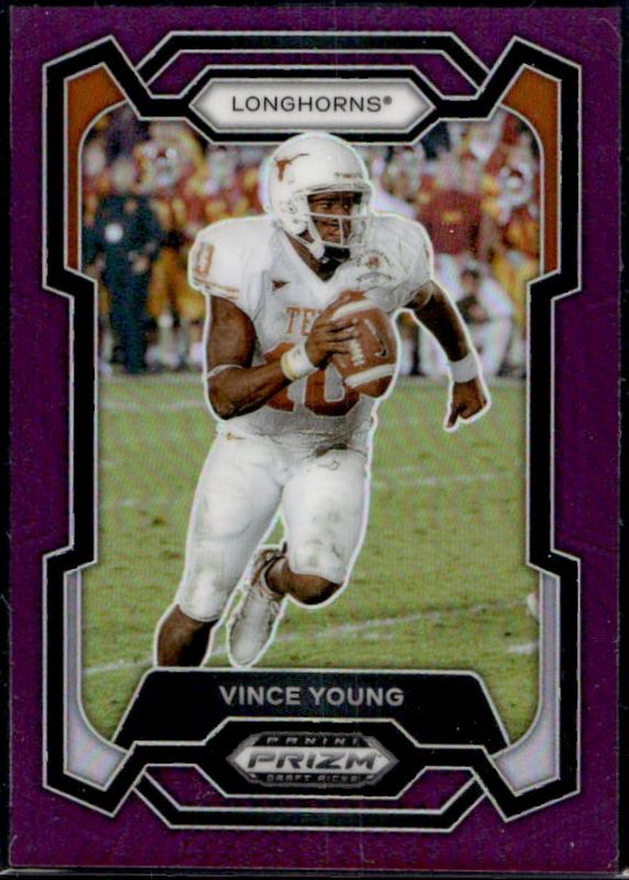 Vince Young 2024 Prizm Draft Picks #25 Purple /75 RAW