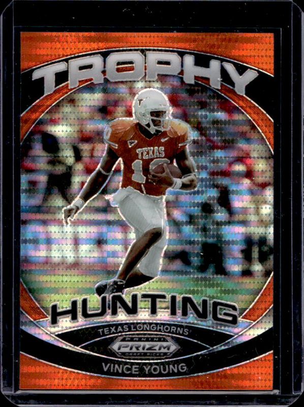 Vince Young 2024 Prizm Draft Picks #TH-VYG Trophy Hunting - Orange Pulsar /49 RAW