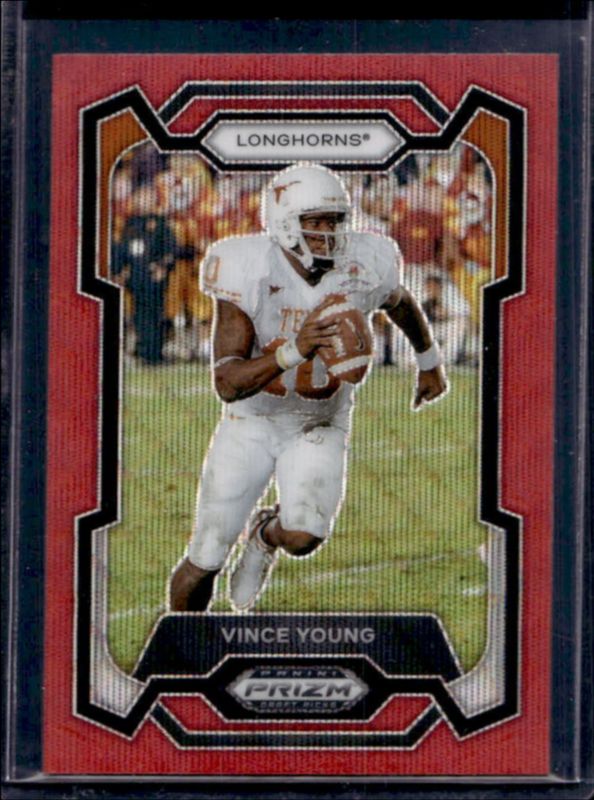 Vince Young 2024 Prizm Draft Picks #25 Ruby Wave RAW