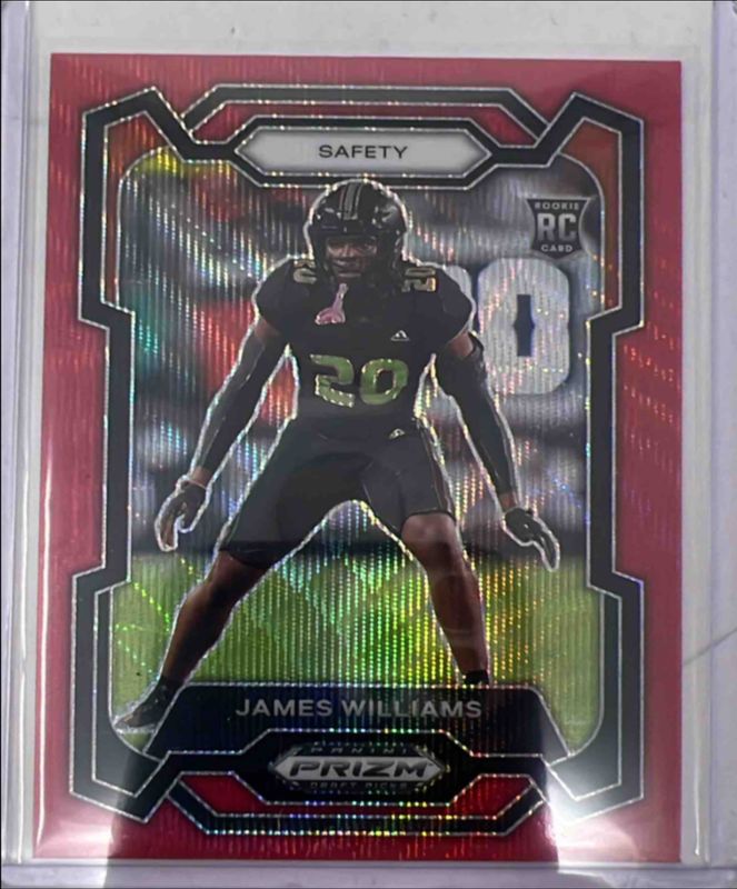 James Williams 2024 Prizm Draft Picks #181 Ruby Wave Rookie RAW