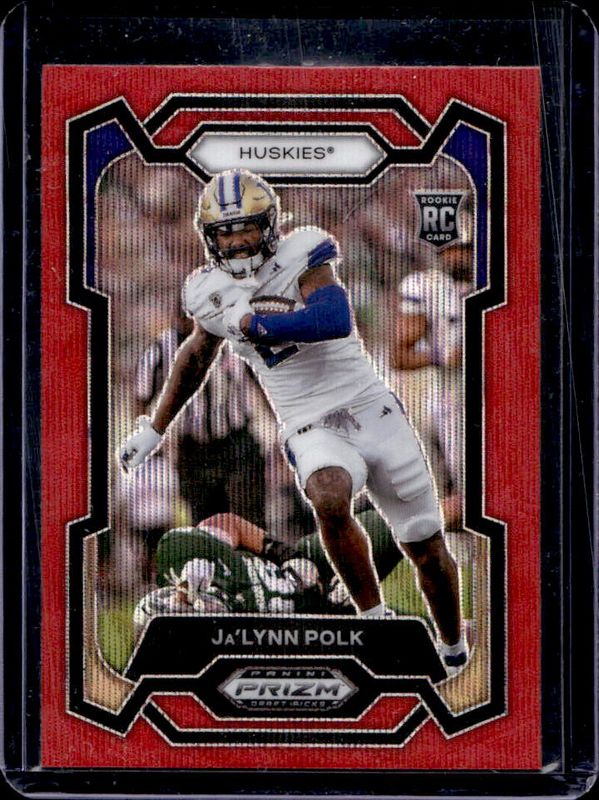 Ja'Lynn Polk 2024 Prizm Draft Picks #177 Ruby Wave Rookie RAW