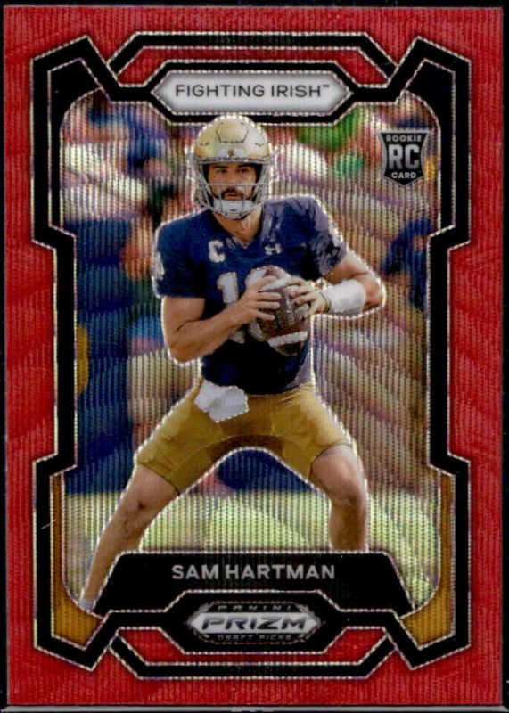 Sam Hartman 2024 Prizm Draft Picks #149 Ruby Wave Rookie RAW