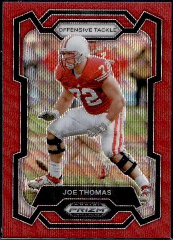 Joe Thomas 2024 Prizm Draft Picks #28 Ruby Wave RAW