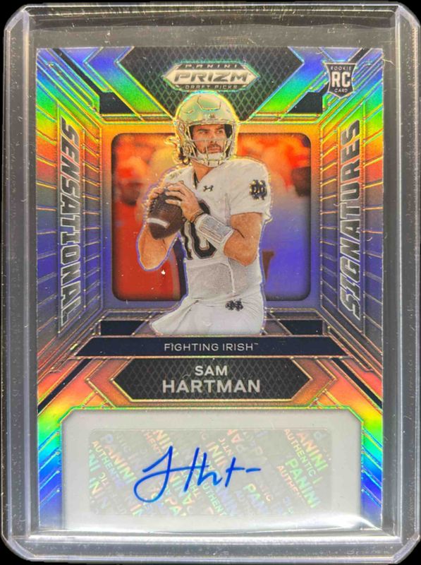 Sam Hartman 2024 Prizm Draft Picks #SS-SHN Sensational Signatures - Silver Rookie RAW