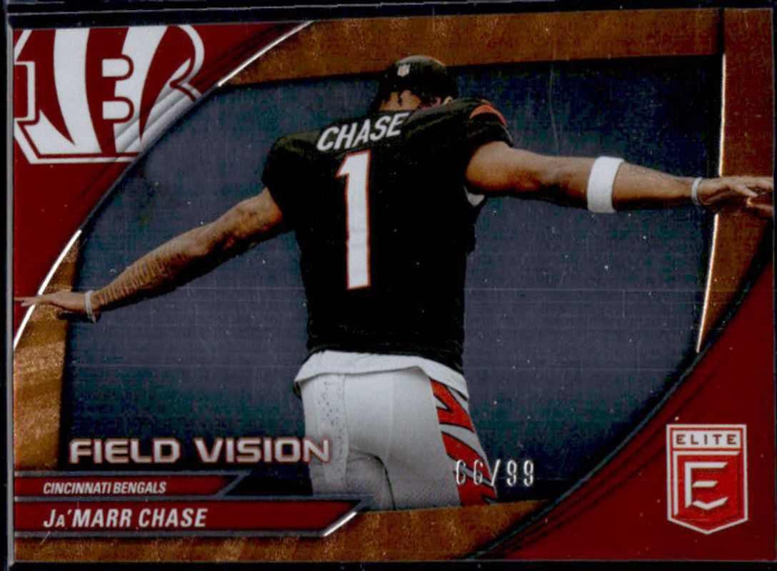 Ja'Marr Chase 2024 Elite #8 Field Vision - Orange /99 RAW