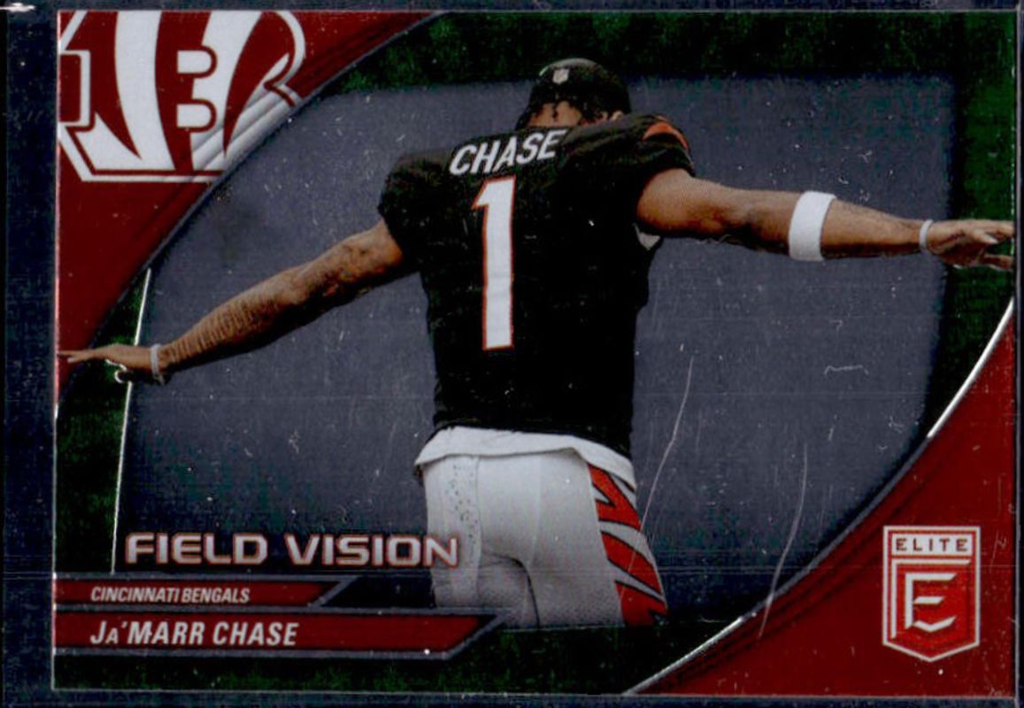 Ja'Marr Chase 2024 Elite #8 Field Vision - Green RAW