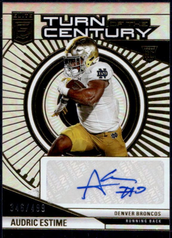 Audric Estime 2024 Elite #TCA-AES Turn of the Century Autographs Rookie RAW