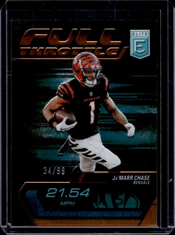 Ja'Marr Chase 2024 Elite #9 Full Throttle - Orange /99 RAW