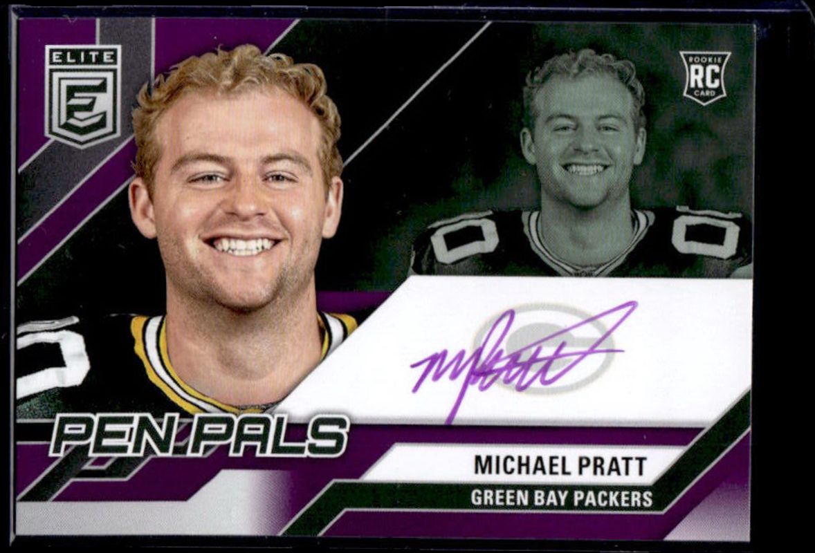 Michael Pratt 2024 Elite #PAL-MPR Pen Pals - Purple Ink Rookie RAW