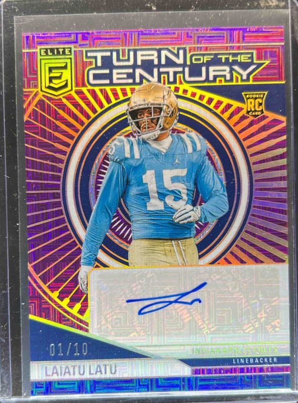 Laiatu Latu 2024 Elite #TCA-LLA Turn of the Century Autographs - Purple /10 Rookie RAW