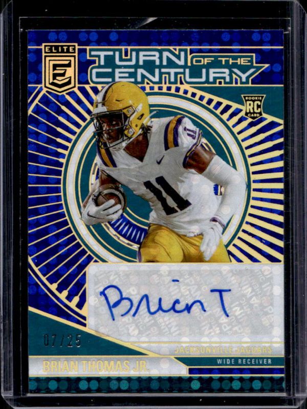 Brian Thomas Jr. 2024 Elite #TCA-BTH Turn of the Century Autographs - Blue /25 Rookie RAW