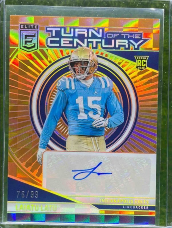 Laiatu Latu 2024 Elite #TCA-LLA Turn of the Century Autographs - Orange /99 Rookie RAW