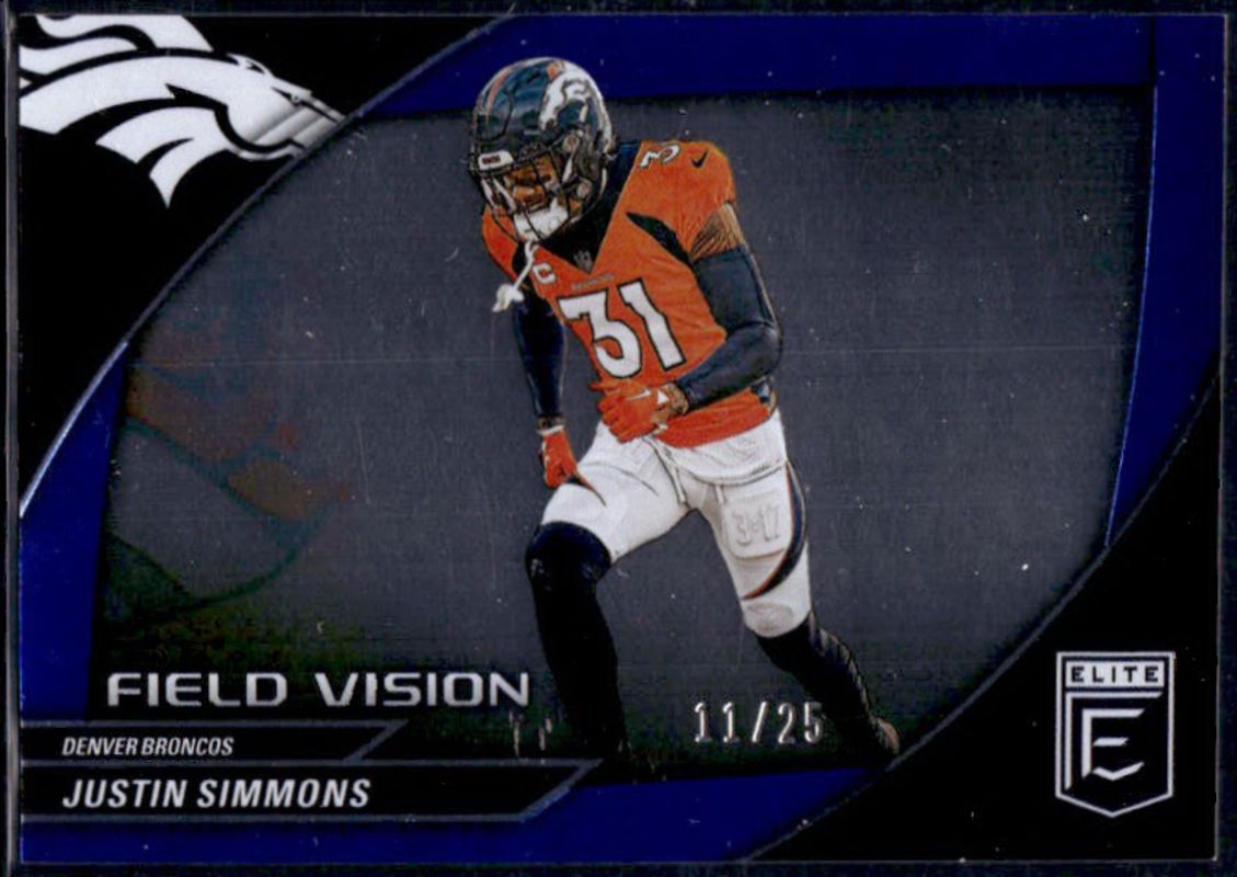 Justin Simmons 2024 Elite #10 Field Vision - Blue /25 RAW