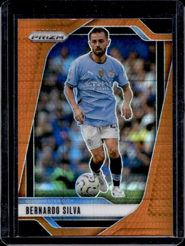 Bernardo Silva 2024 Prizm Premier League #12 Orange Hyper RAW
