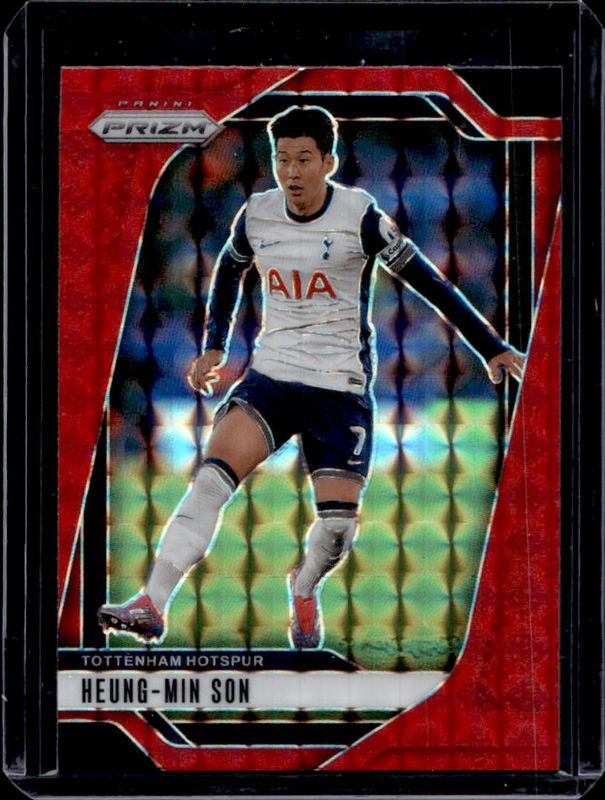 Heung-Min Son 2024 Prizm Premier League #77 Red Mosaic RAW